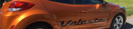 Hyundai Veloster Schriftzug - angefertigt in einer Grösse nach Kundenwunsch