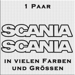 Scania Schriftzug in Kontur Aufkleber Paar