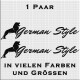 German Style Aufkleber Variante 2 Aufkleber Paar.Jetzt bestellen!✅