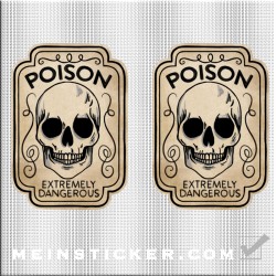 Sticker mit Totenkopf Poison extremely dangerous