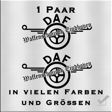 DAF Logo mit Waffenschmiede Aufkleber Paar. Jetzt bestellen!✅