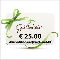 € 25.00 € Geschenkgutschein von meinsticker.com® - jetzt bestellen! ✅
