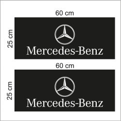 Mercedes Schmutzfänger Paar bedruckt - 60 x 25 cm