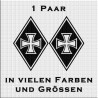 Raute Aufkleber Paar Eisernes Kreuz Variante 2 jetzt bestellen!✅