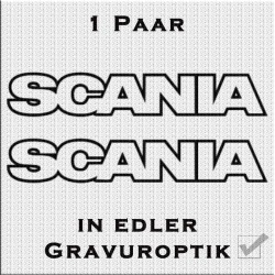Sandstrahloptik Aufkleber Paar Scania. Jetzt bestellen!✅