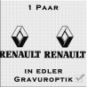 Sandstrahloptik Aufkleber Paar Renault. Jetzt bestellen!✅