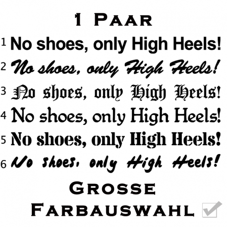 No shoes , only High Heels! Aufkleber - Paar. Jetzt bestellen!✅