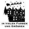 Weihnachtsaufkleber Haus Schlitten Variante 2. Jetzt bestellen!✅