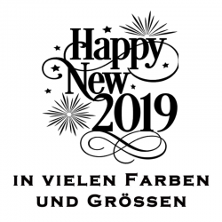 Aufkleber Happy New 2019. Jetzt bestellen!✅
