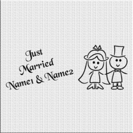 Just Married Aufkleber Variante 2. Jetzt bestellen!✅